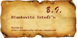 Blaskovits István névjegykártya